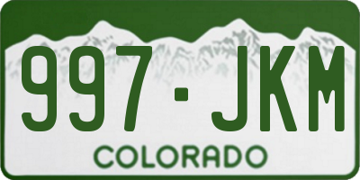 CO license plate 997JKM