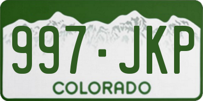 CO license plate 997JKP