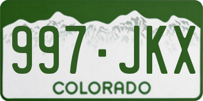CO license plate 997JKX