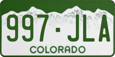 CO license plate 997JLA