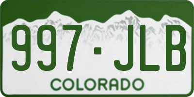 CO license plate 997JLB
