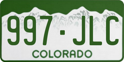 CO license plate 997JLC