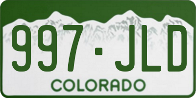CO license plate 997JLD