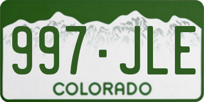 CO license plate 997JLE