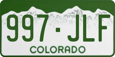 CO license plate 997JLF