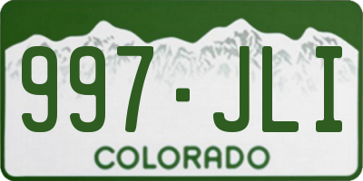 CO license plate 997JLI