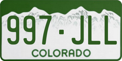 CO license plate 997JLL