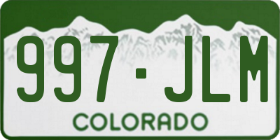 CO license plate 997JLM