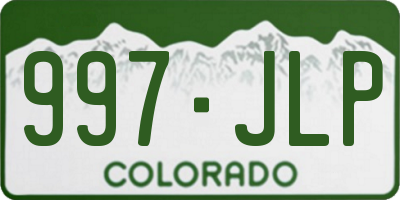 CO license plate 997JLP