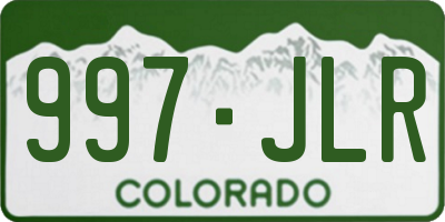CO license plate 997JLR