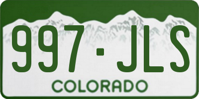 CO license plate 997JLS