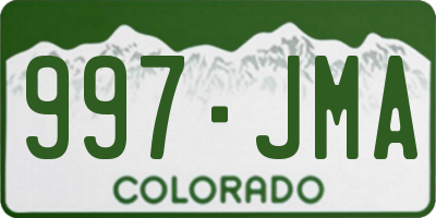 CO license plate 997JMA
