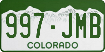 CO license plate 997JMB