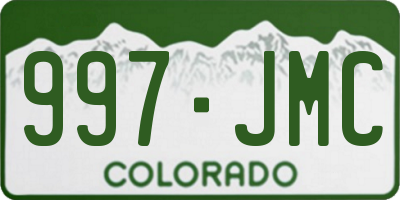 CO license plate 997JMC
