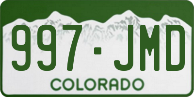 CO license plate 997JMD