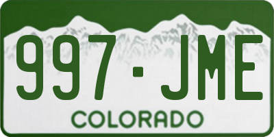 CO license plate 997JME