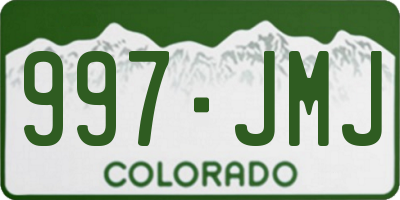 CO license plate 997JMJ