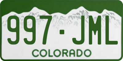 CO license plate 997JML