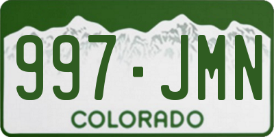 CO license plate 997JMN