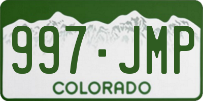 CO license plate 997JMP