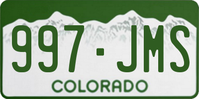 CO license plate 997JMS