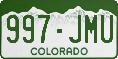 CO license plate 997JMU