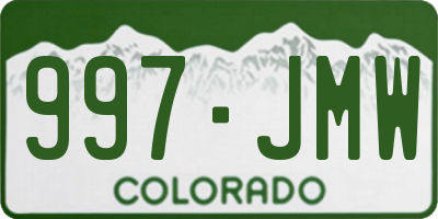 CO license plate 997JMW