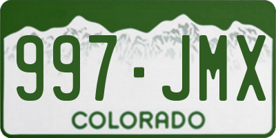 CO license plate 997JMX