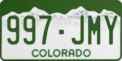 CO license plate 997JMY