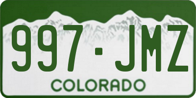 CO license plate 997JMZ