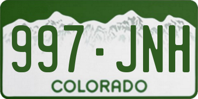 CO license plate 997JNH