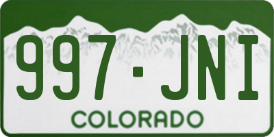 CO license plate 997JNI