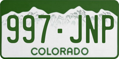 CO license plate 997JNP