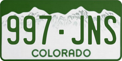 CO license plate 997JNS