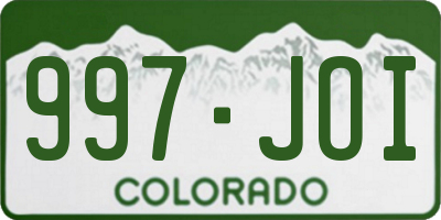 CO license plate 997JOI