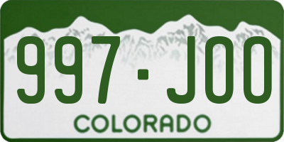 CO license plate 997JOO