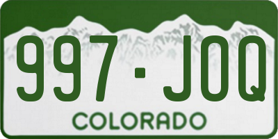CO license plate 997JOQ