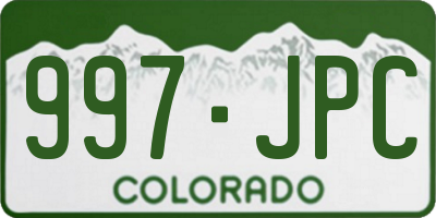 CO license plate 997JPC