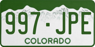 CO license plate 997JPE
