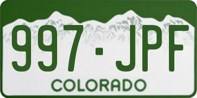 CO license plate 997JPF