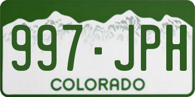 CO license plate 997JPH