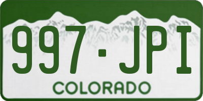CO license plate 997JPI
