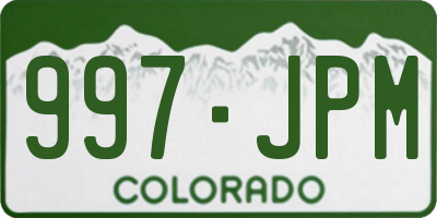 CO license plate 997JPM