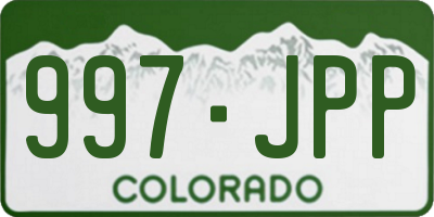 CO license plate 997JPP