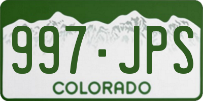 CO license plate 997JPS