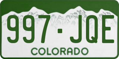 CO license plate 997JQE