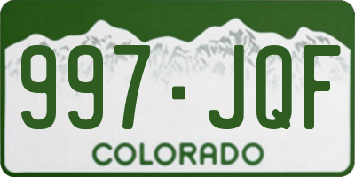 CO license plate 997JQF