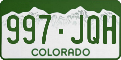 CO license plate 997JQH
