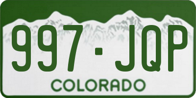 CO license plate 997JQP