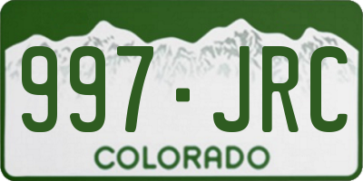 CO license plate 997JRC
